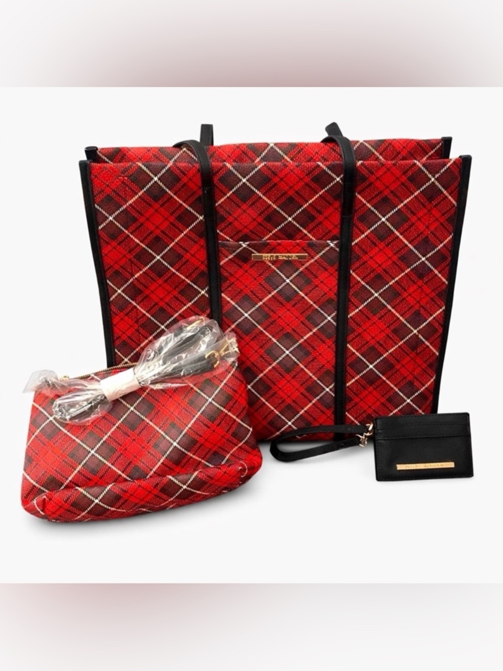 BNWT Steve Madden Plaid Tote and Crossbody Bag